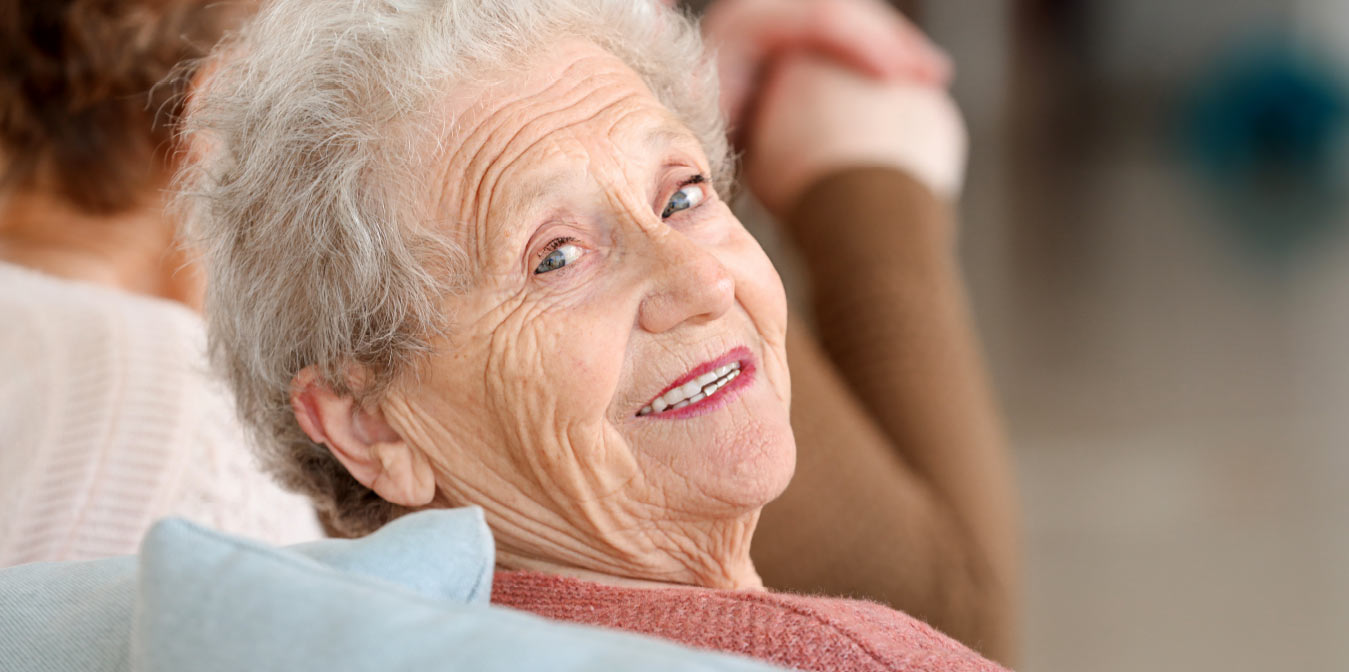 A happy resident at Blossomfield Rose luxury care home